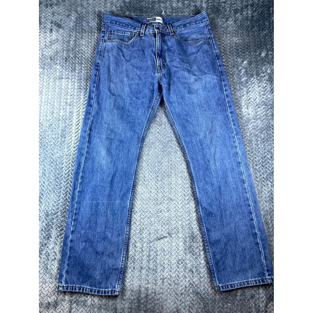 Signature By Levi Strauss & Co Mens 34x30 Blue Regular Fit Straight Leg Jeans